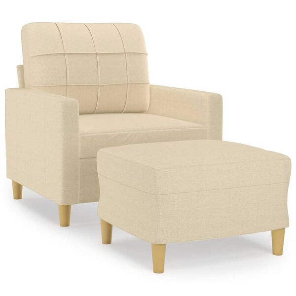 vidaXL Sofa Chair With Footstool Cream