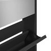 vidaXL Shoe Cabinet Black Engineered wood, glass Medium Shoe Cabinet