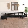 vidaXL Garden Lounge Set Black Solid Pine Wood 7-Piece Set Modular