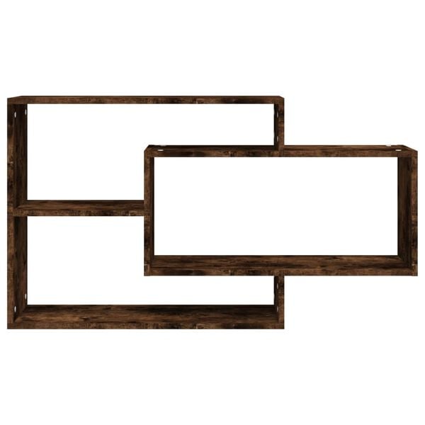 vidaXL Wall Shelf Smoked Oak Engineered Wood Short Wall Shelf