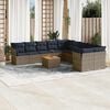 vidaXL 11 Piece Patio Sofa Set with Cushions Gray Poly Rattan