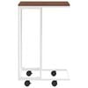 vidaXL Side Table White and Brown Engineered wood, iron Small Portable