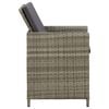 vidaXL Garden Chair Set of 4 Grey PE rattan, powder-coated steel, fabric