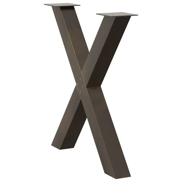 vidaXL Dining Table Legs X-Shaped 3 pcs Natural Steel 31.5x(28.3-28.7)" Steel