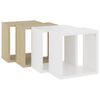 vidaXL Cube Shelf Set of 4 White and sonoma oak Engineered wood