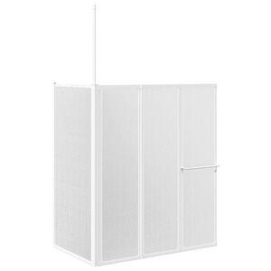 vidaXL Shower Bath Screen Wall L Shape 27.6 x 47.2 x 53.9" 4 Panels Foldable