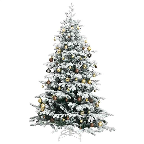 vidaXL Artificial Hinged Christmas Tree 300 LEDs & Ball Set 82.7"