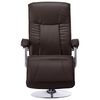 vidaXL TV Armchair Brown Artificial leather, Chrome Single
