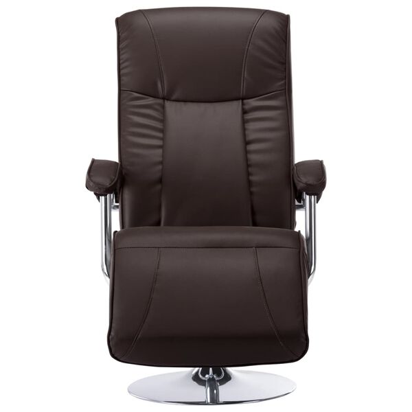 vidaXL TV Armchair Brown Artificial leather, Chrome Single