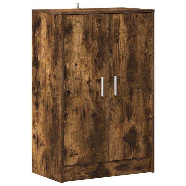 vidaXL Shoe Cabinet Smoked Oak 23.6x13.8x36.2" Engineered Wood