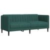vidaXL Sofa Set Dark Green Fabric, Plywood, Solid Wood, Foam 3 Piece Set