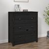 vidaXL Sideboard Black Solid pine wood 27.6 x 13.8 x 31.5 in Sideboard