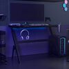 vidaXL LED Gaming Desk Black Engineered wood, Iron LED Gaming Desk