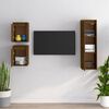 vidaXL TV Cabinet Set of 3 Honey brown Solid pinewood Medium