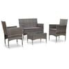 vidaXL Garden Sofa Set Grey and dark grey