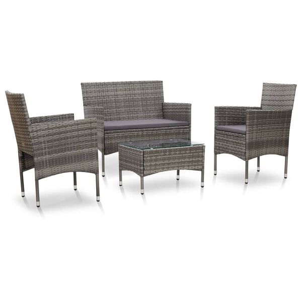 vidaXL Garden Sofa Set Grey and dark grey