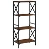 vidaXL Bookcase Brown oak Engineered wood and metal Medium