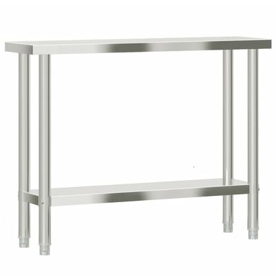 vidaXL Kitchen Work Table 43.3"x11.8"x33.5" Stainless Steel