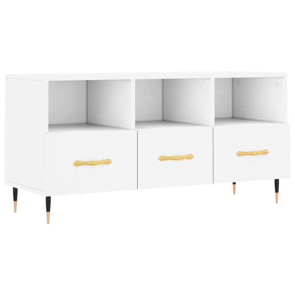 vidaXL TV Cabinet White Engineered Wood 40.2 in x 14.2 in x 19.7 in