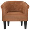 vidaXL Tub Chair Brown Faux leather, pine wood, plywood, plastic Durable