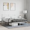 vidaXL Bed Frame White Powder-coated steel 55 x 79 in Bed Frame