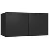 vidaXL TV Cabinet Set Set of 3 Black Engineered wood