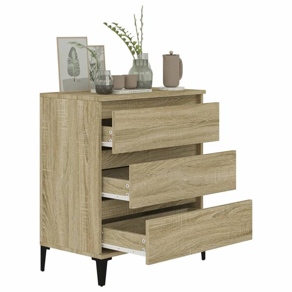 vidaXL Sideboard Sonoma Oak Engineered wood, metal Medium Sideboard