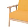vidaXL Sofa Yellow Polyester, Wooden Frame Compact Sleek Sofa