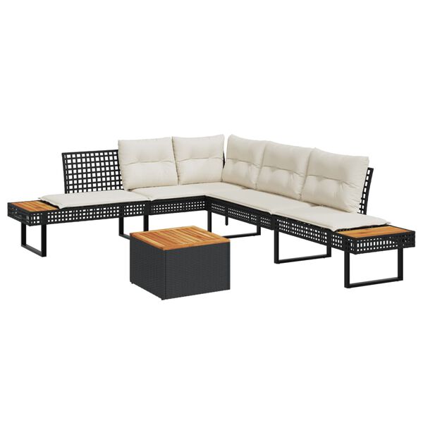 vidaXL Garden Sofa Set Black