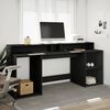 vidaXL Desk Black Engineered wood Large Computer Desk Rectangular