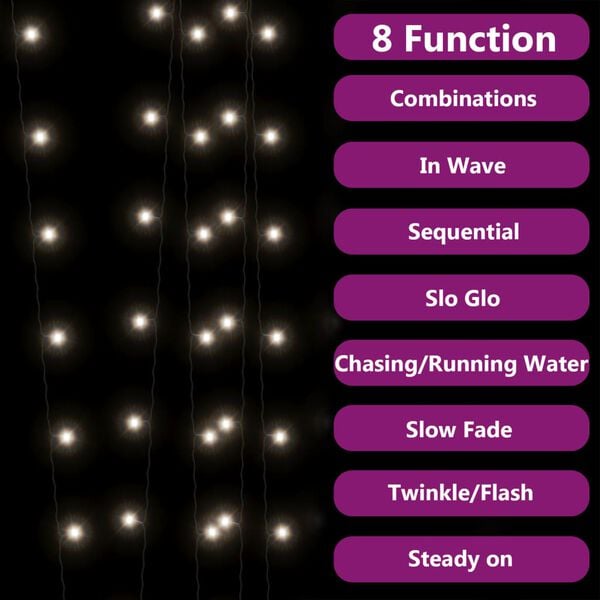 vidaXL Solar Fairy Light Set of 2 Cold white Plastic Standard Solar