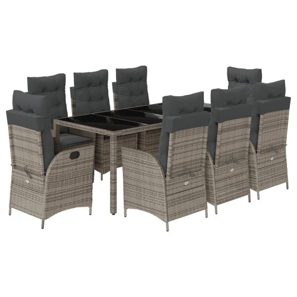 vidaXL Garden Dining Set Grey