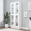 vidaXL Vitrine Cabinet High gloss white Engineered wood, glass Large