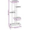 vidaXL Flower Stand White Iron Tall Rollable Flower Stand