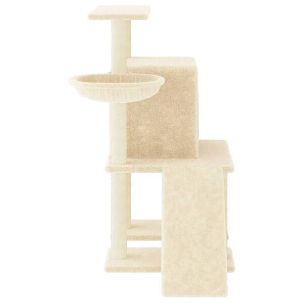 vidaXL Cat Tree Cream Engineered wood, plush, sisal Medium