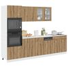 vidaXL Kitchen Cabinet Set Artisan Oak Engineered Wood and Glass Large
