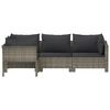 vidaXL Garden Lounge Set Gray Poly rattan, powder-coated steel, foam