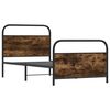 vidaXL Bed Frame Smoked Oak Steel, Engineered Wood Twin Bed Frame