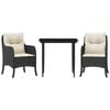 vidaXL Garden Dining Set Black, Cream white