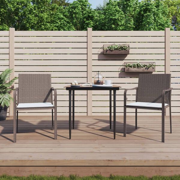 vidaXL Garden Dining Set Brown, Black, Cream White