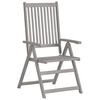 vidaXL Garden Chair Set of 2 Grey wash, Green cushion Solid acacia wood