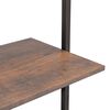vidaXL Leaning Shelf Dark Brown and Black Engineered wood, Steel Medium