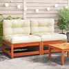 vidaXL Garden Sofa Set of 2 Wax brown, Cream