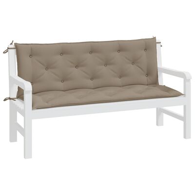 vidaXL Garden Bench Cushions 2 pcs Taupe 59.1"x19.7"x2.8" Oxford Fabric