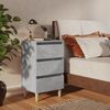 vidaXL Bed Cabinet Concrete grey Engineered wood, solid eucalyptus wood