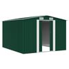 vidaXL Garden Shed Green Galvanized steel 101.2 x 117.3 x 70.1 in