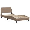 vidaXL Bed Frame "Viana" without Mattress Cappuccino 35.4"x74.8" Faux Leather