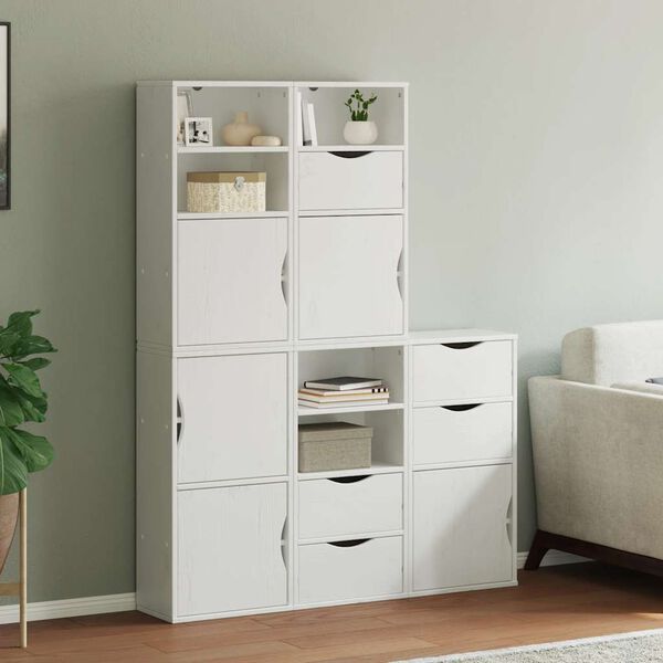 vidaXL Side Cabinet White Solid pine wood, engineered wood Standard