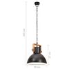 vidaXL Hanging Lamp Black and brown Iron and solid mango wood Medium