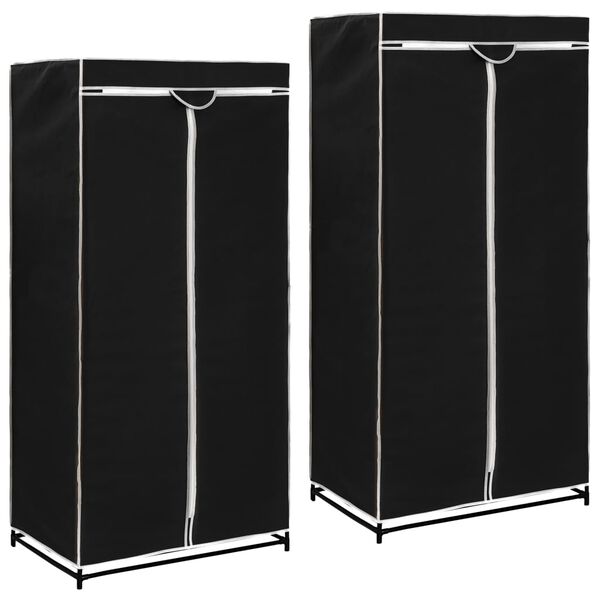 vidaXL Wardrobe Black Iron Medium Clothing Rack Rectangular
